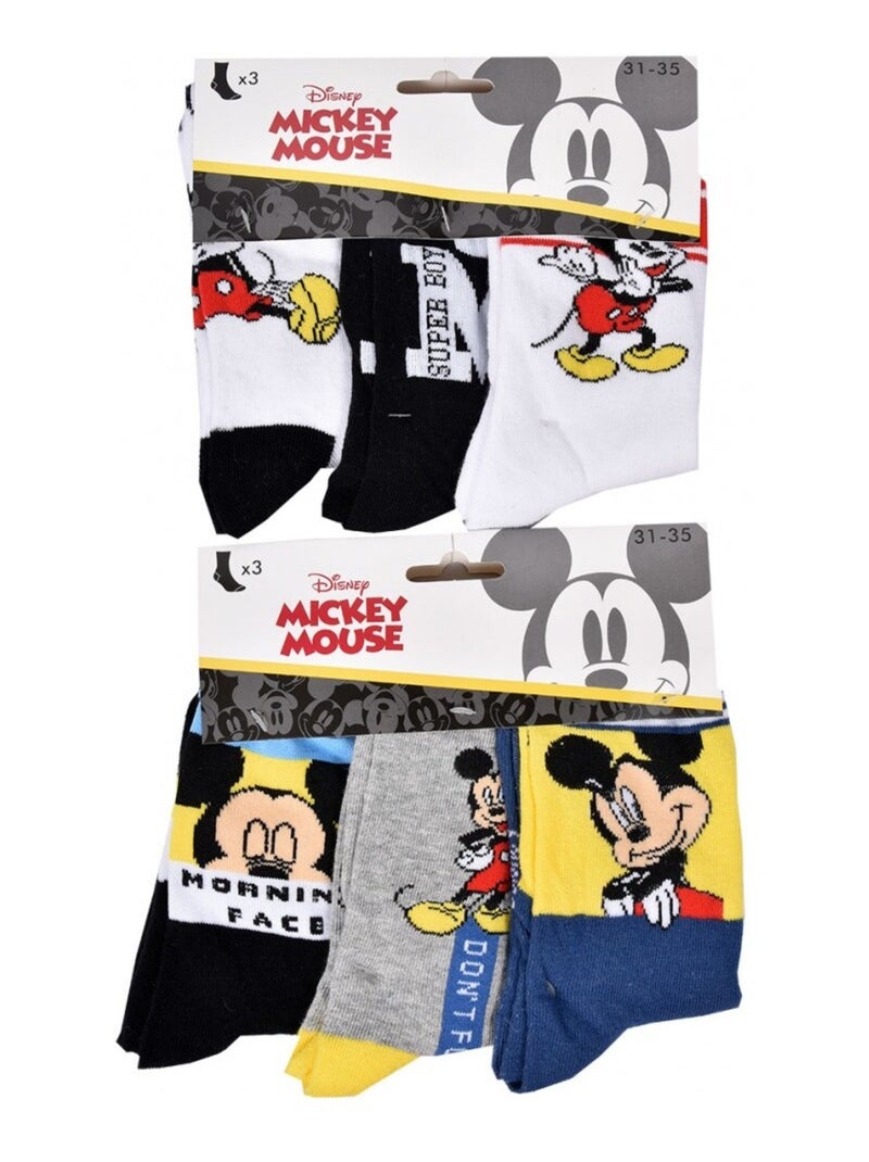 Calcetines Pack Niño DISNEY MICKEY MOUSE - Pack de 9 Negro Multicolor Blanco - Kiabi