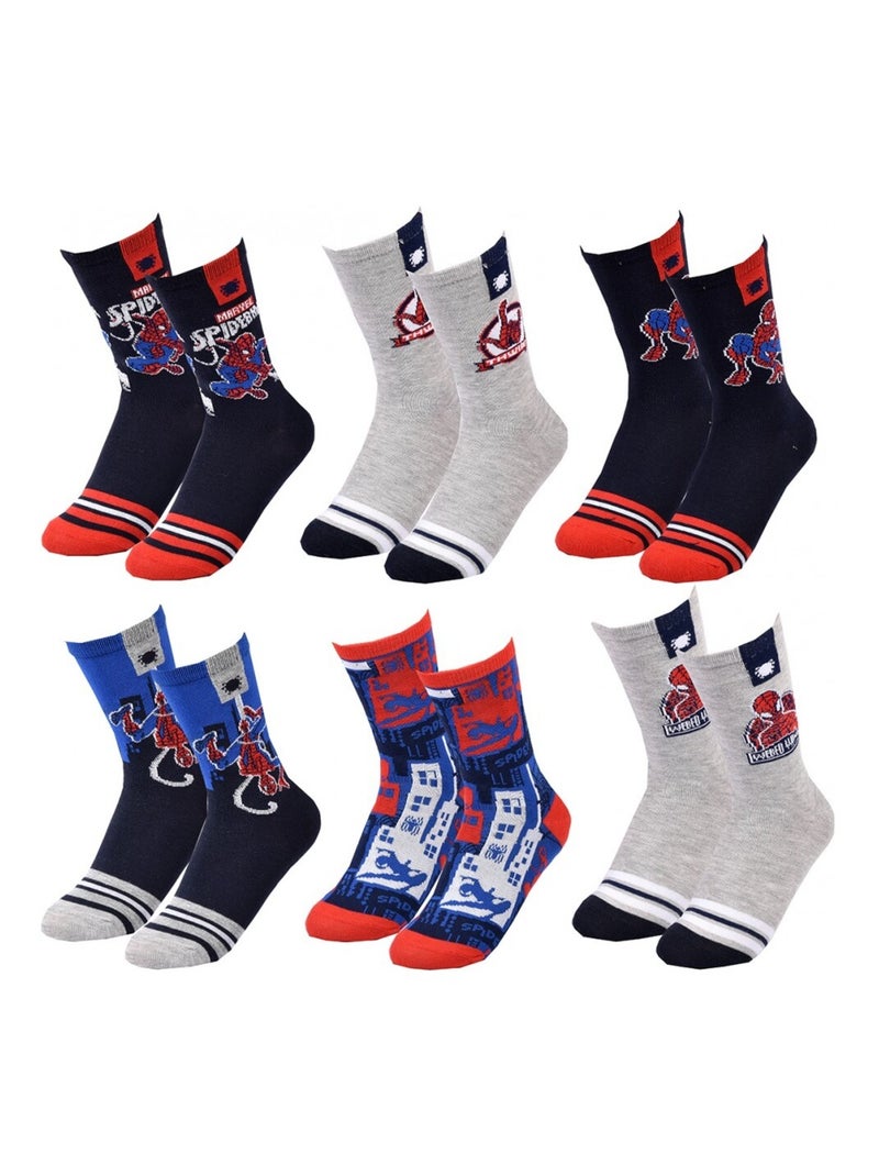 Calcetines Pack Niño DISNEY SPIDERMAN - Pack de 6 Azul gris claro Gris - Kiabi