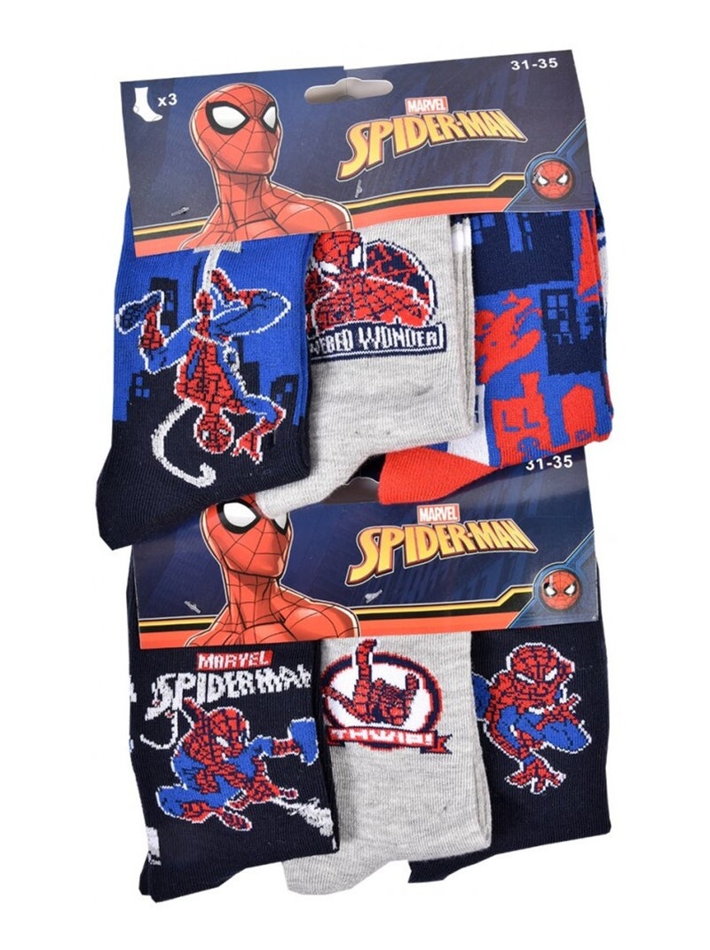 Calcetines Pack Niño DISNEY SPIDERMAN - Pack de 6 Azul gris claro Gris - Kiabi