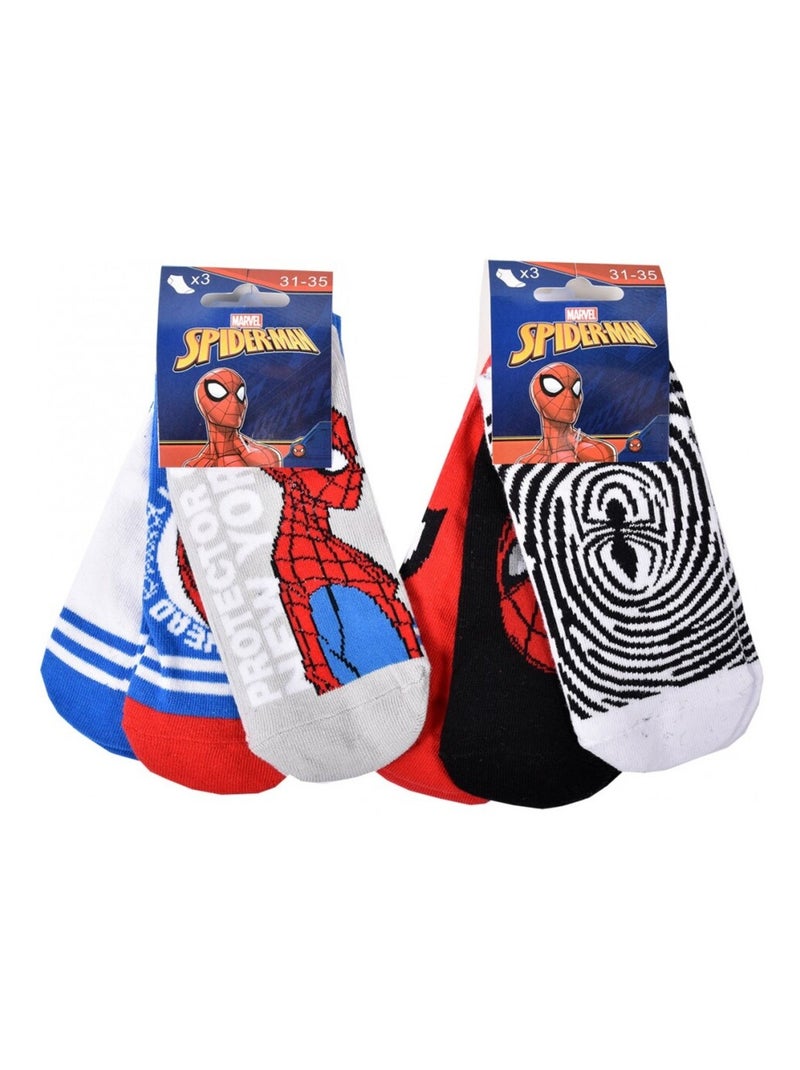 Calcetines Pack Niño DISNEY SPIDERMAN - Pack de 6 Blanco Multicolor Negro - Kiabi