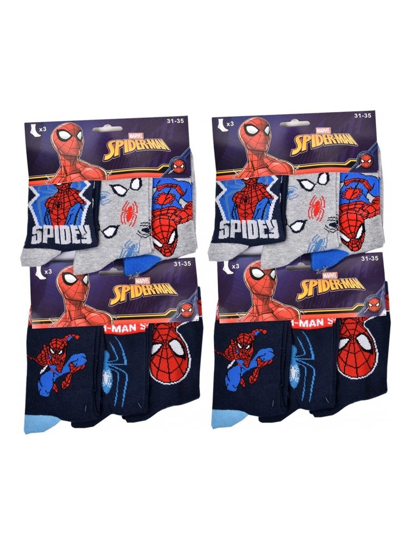Calcetines Pack Niño DISNEY SPIDERMAN - Pack de 9 Azul Multicolor Gris - Kiabi