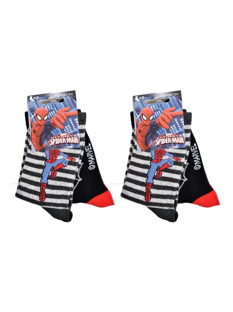 Calcetines Pack Niño DISNEY SPIDERMAN - Pack de 9 Azul Multicolor Gris - Kiabi