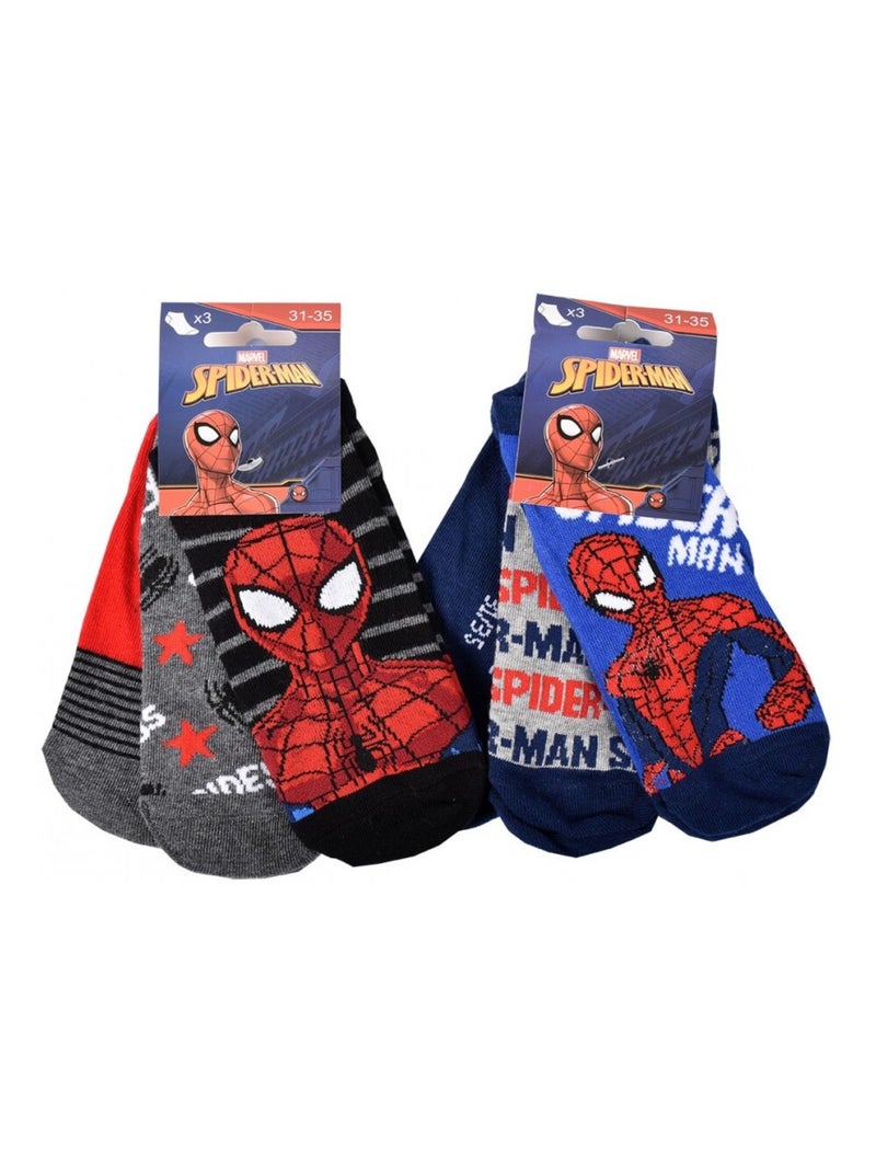 Calcetines Pack Niño DISNEY SPIDERMAN - Pack de 9 Negro Multicolor Azul - Kiabi