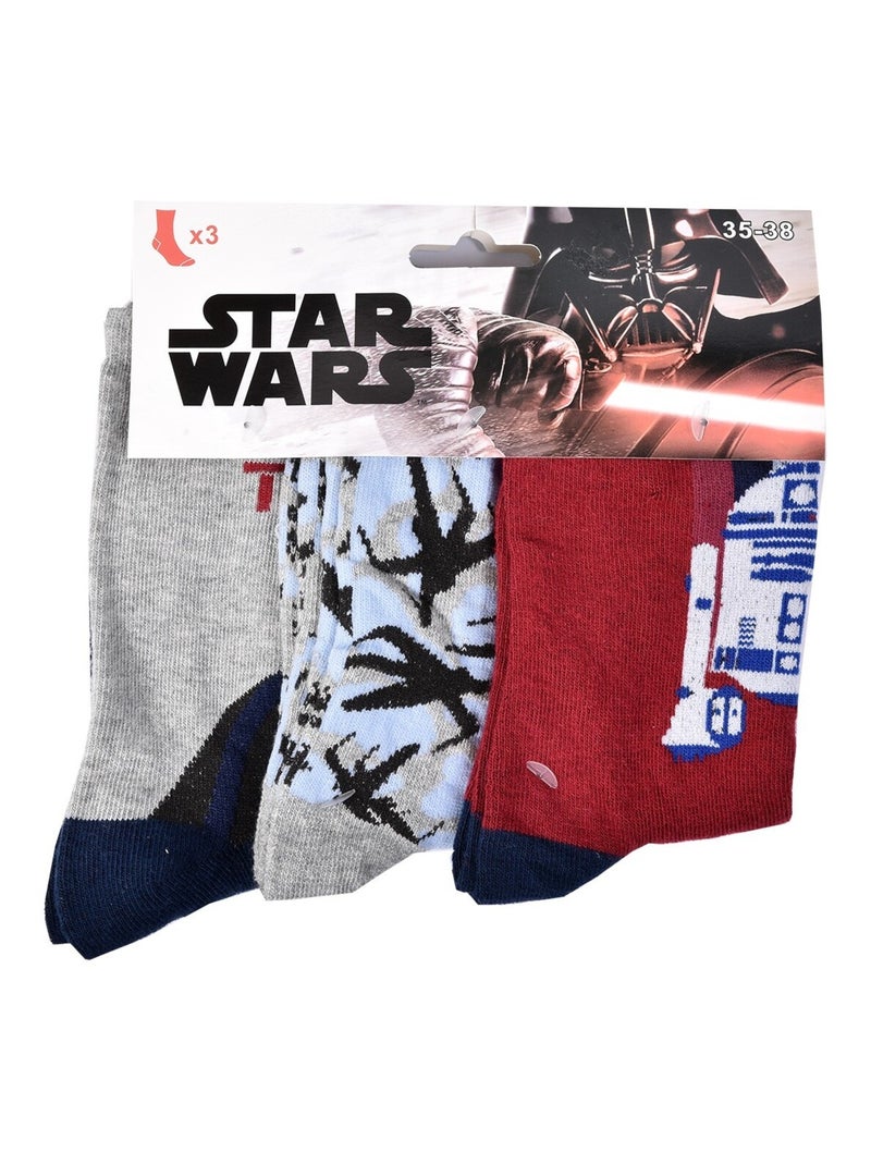 Calcetines Pack Niño DISNEY STAR WARS Pack de 9 Pares Gris burdeos Negro - Kiabi