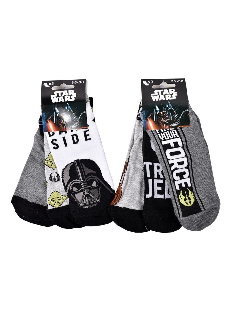 Calcetines Pack Niño DISNEY STAR WARS Pack de 9 Pares Gris negro blanco - Kiabi