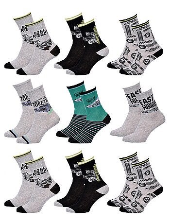 Calcetines Pack Niño FAST AND FURIOUS - Pack de 9