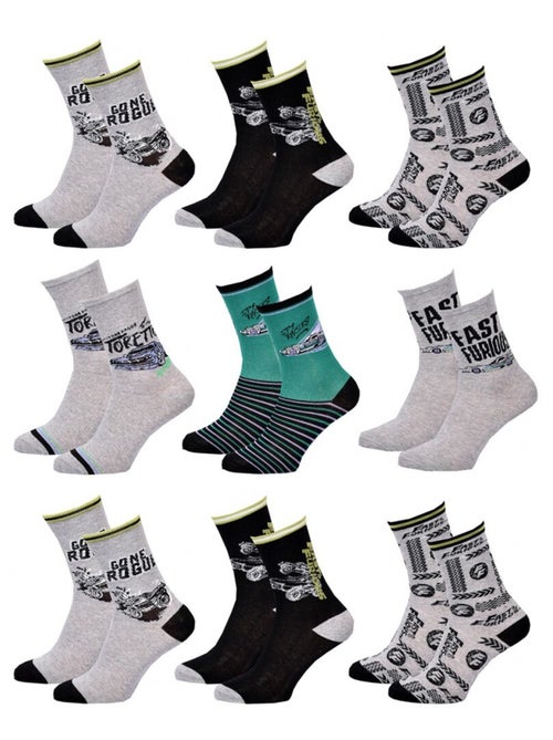 Calcetines Pack Niño FAST AND FURIOUS - Pack de 9 - Kiabi