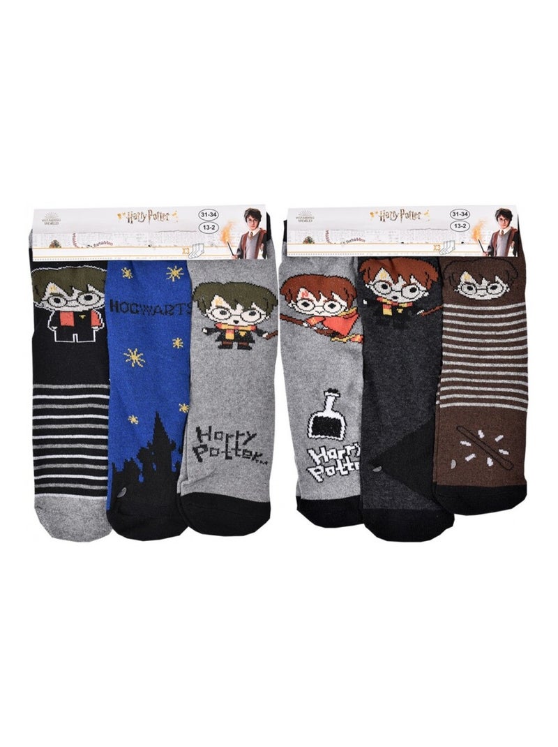 Calcetines Pack Niño HARRY POTTER - Pack de 9 Gris negro azul - Kiabi