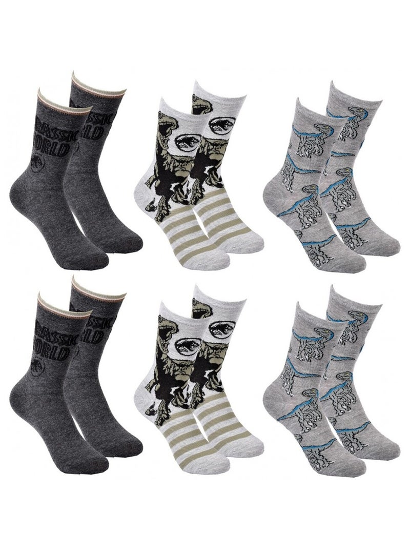 Calcetines Pack Niño JURASSIC WORLD - Pack de 6 Gris amarillo gris - Kiabi