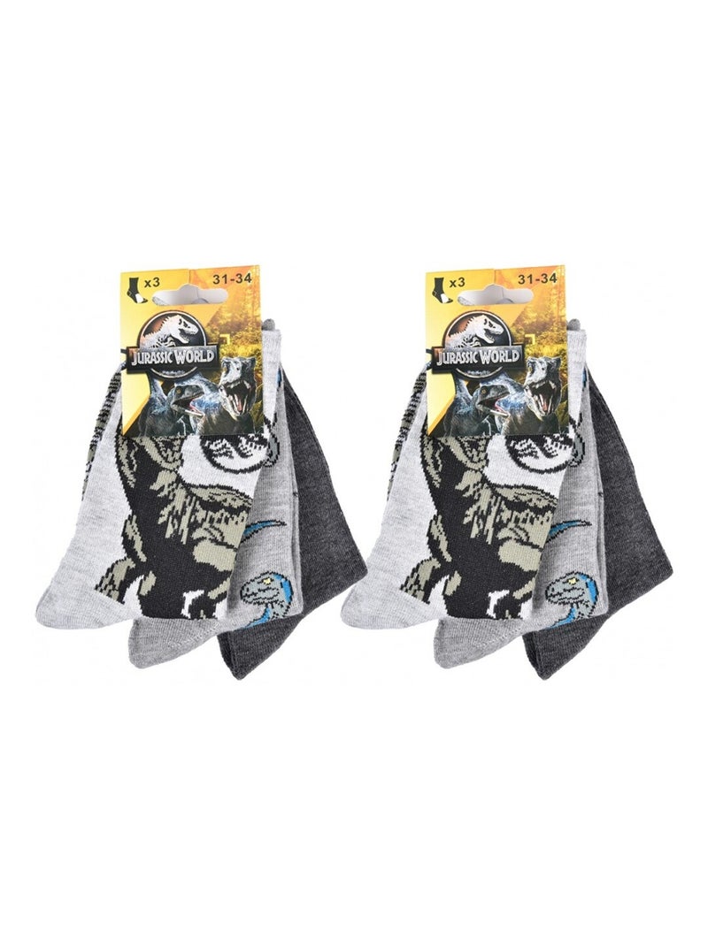 Calcetines Pack Niño JURASSIC WORLD - Pack de 6 Gris amarillo gris - Kiabi
