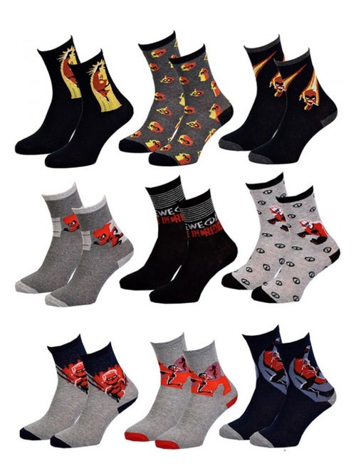 Calcetines Pack Niño LOS INCREÍBLES - Pack de 9 - Kiabi