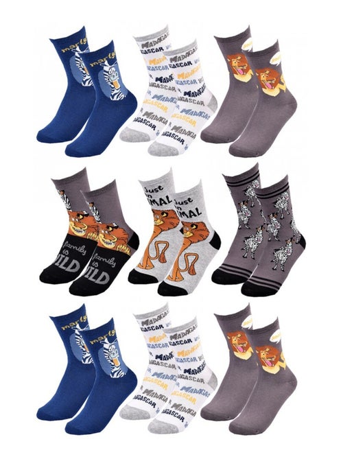 Calcetines Pack Niño MADAGASCAR - Pack de 9 - Kiabi