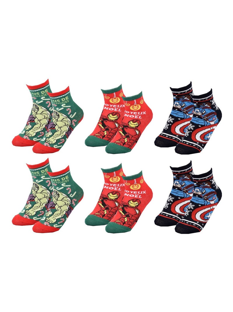 Calcetines Pack Niño MARVEL AVENGERS Pack de 6 Pares Azul Rojo - Kiabi
