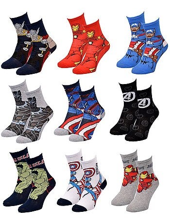 Calcetines Pack Niño MARVEL AVENGERS Pack de 9 Pares
