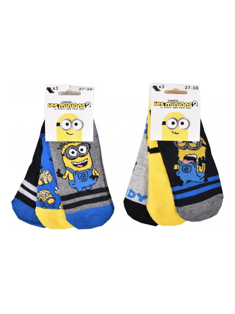 Calcetines Pack Niño MINIONS - Pack de 9 Azul Amarillo Negro - Kiabi