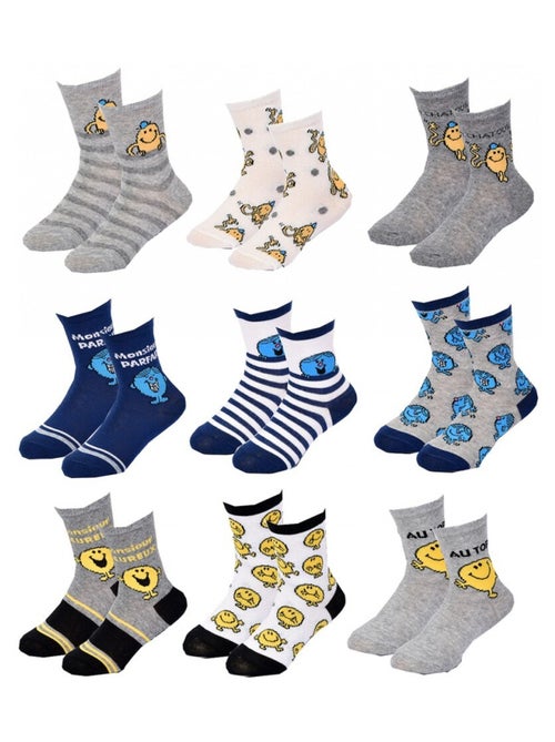 Calcetines Pack Niño MONSIEUR MADAME - Pack de 9 - Kiabi