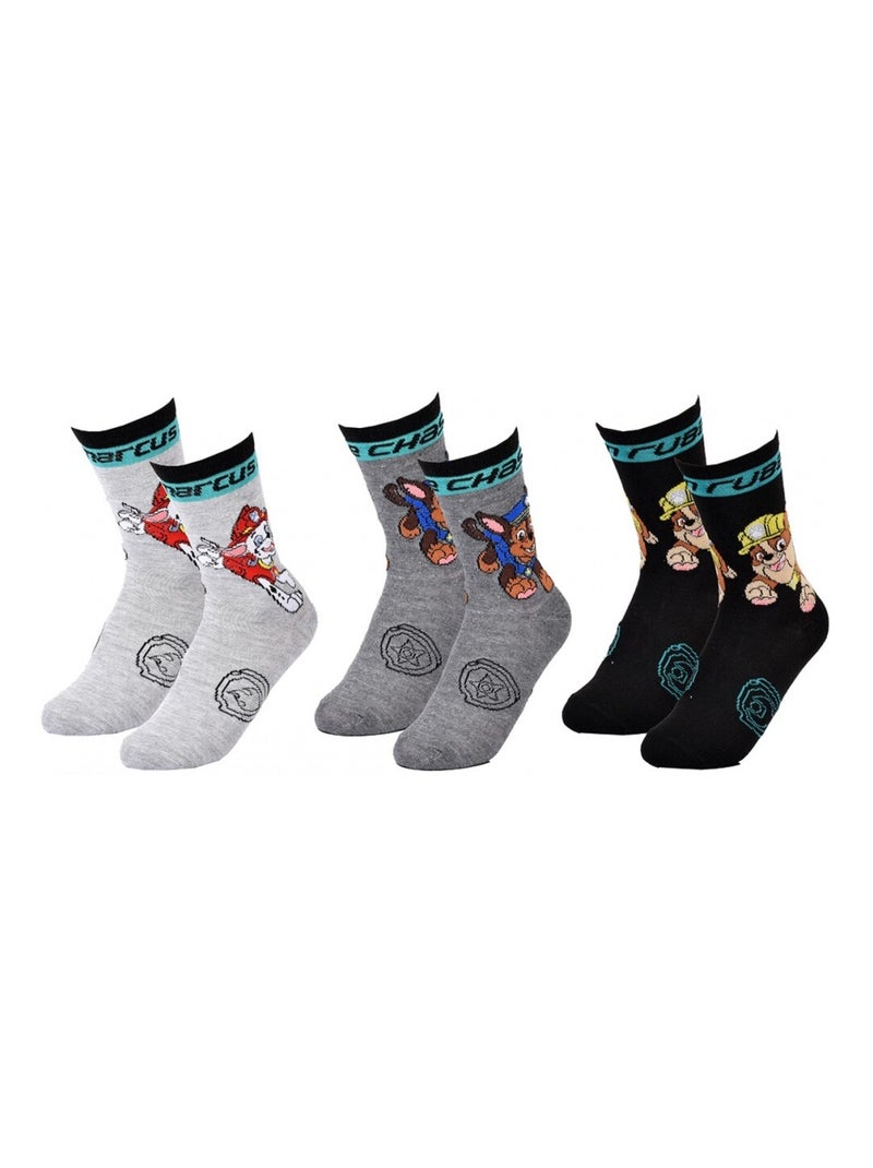 Calcetines Pack Niño PAT PATROUILLE - Pack de 3 Gris gris antracita negro - Kiabi