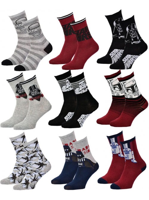 Calcetines Pack Niño STAR WARS - Pack de 9 - Kiabi