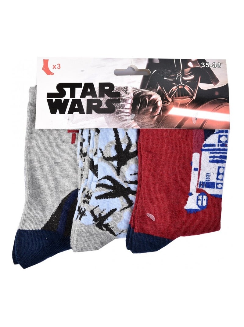 Calcetines Pack Niño STAR WARS - Pack de 9 Negro Gris Blanco Rojo - Kiabi