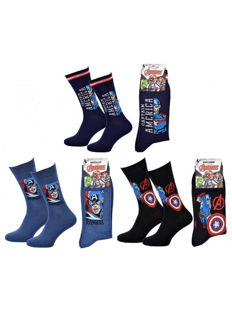 Calcetines Pack Regalo Hombre LICENCE - Pack de 3 Azul Azul marino Negro - Kiabi