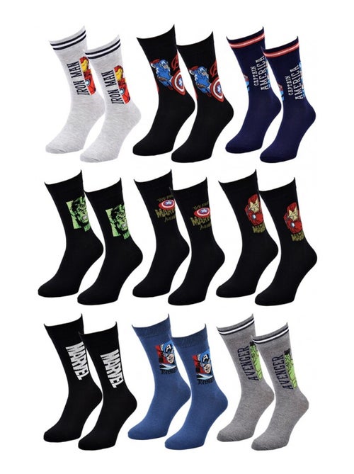 Calcetines Pack Regalo Hombre MARVEL AVENGERS - Pack de 9 - Kiabi