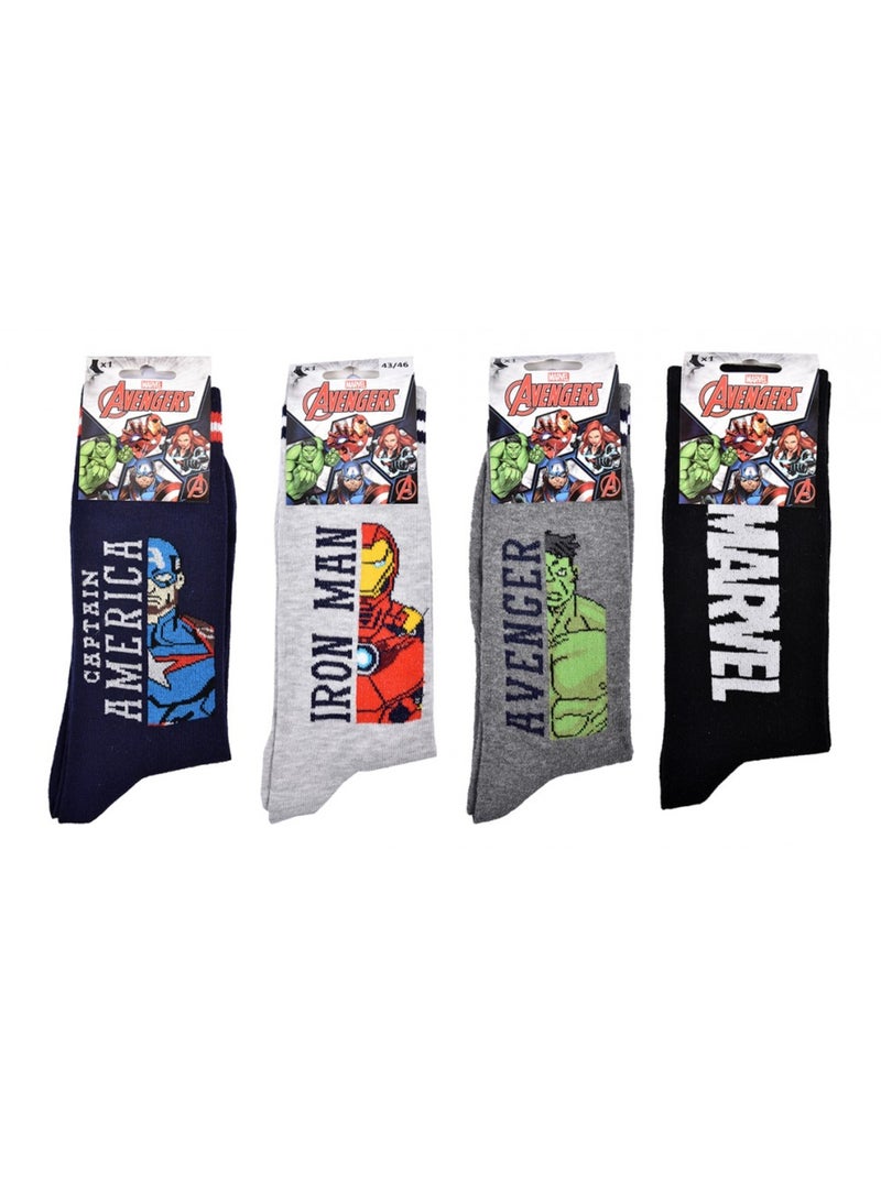Calcetines Pack Regalos Hombre LICENCIA - Pack de 4 Azul gris antracita Negro - Kiabi