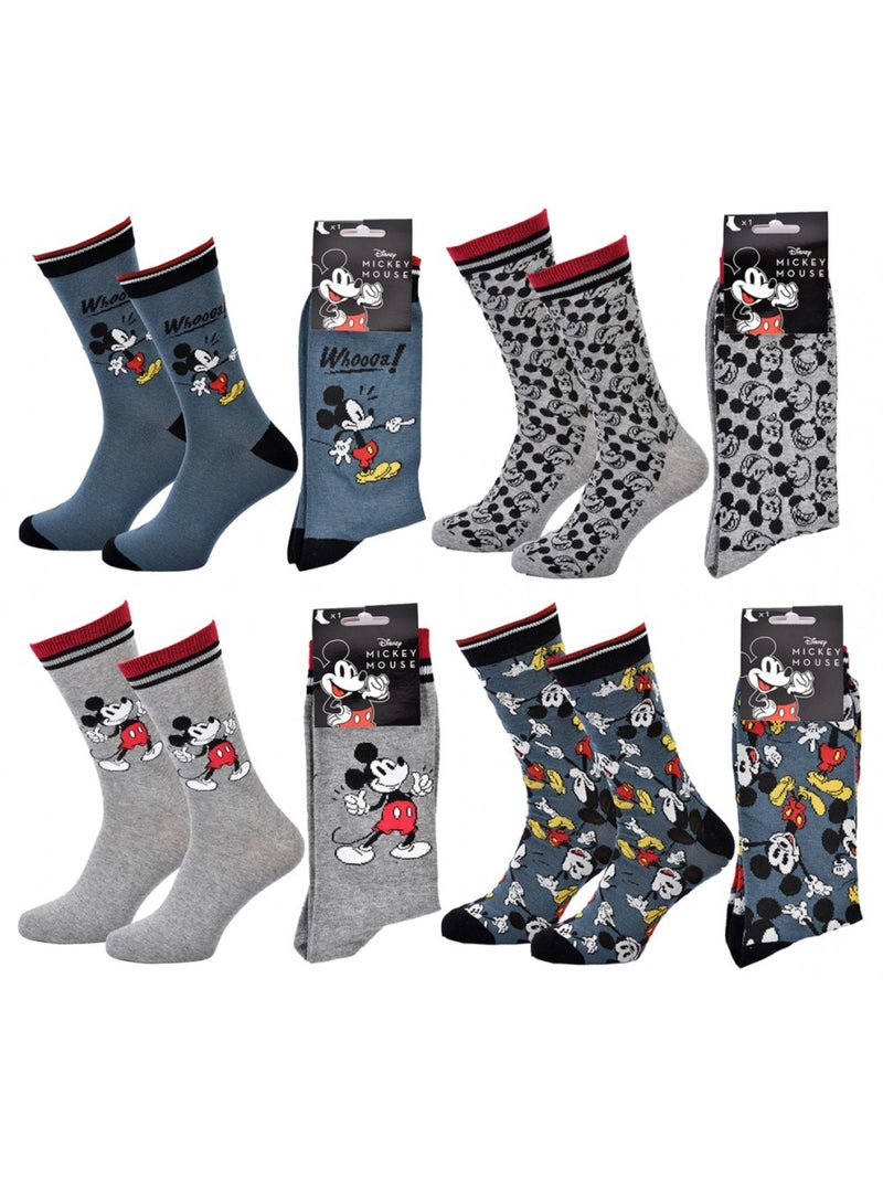 Calcetines Pack Regalos Hombre LICENCIA - Pack de 4 Azul Multicolor Gris - Kiabi