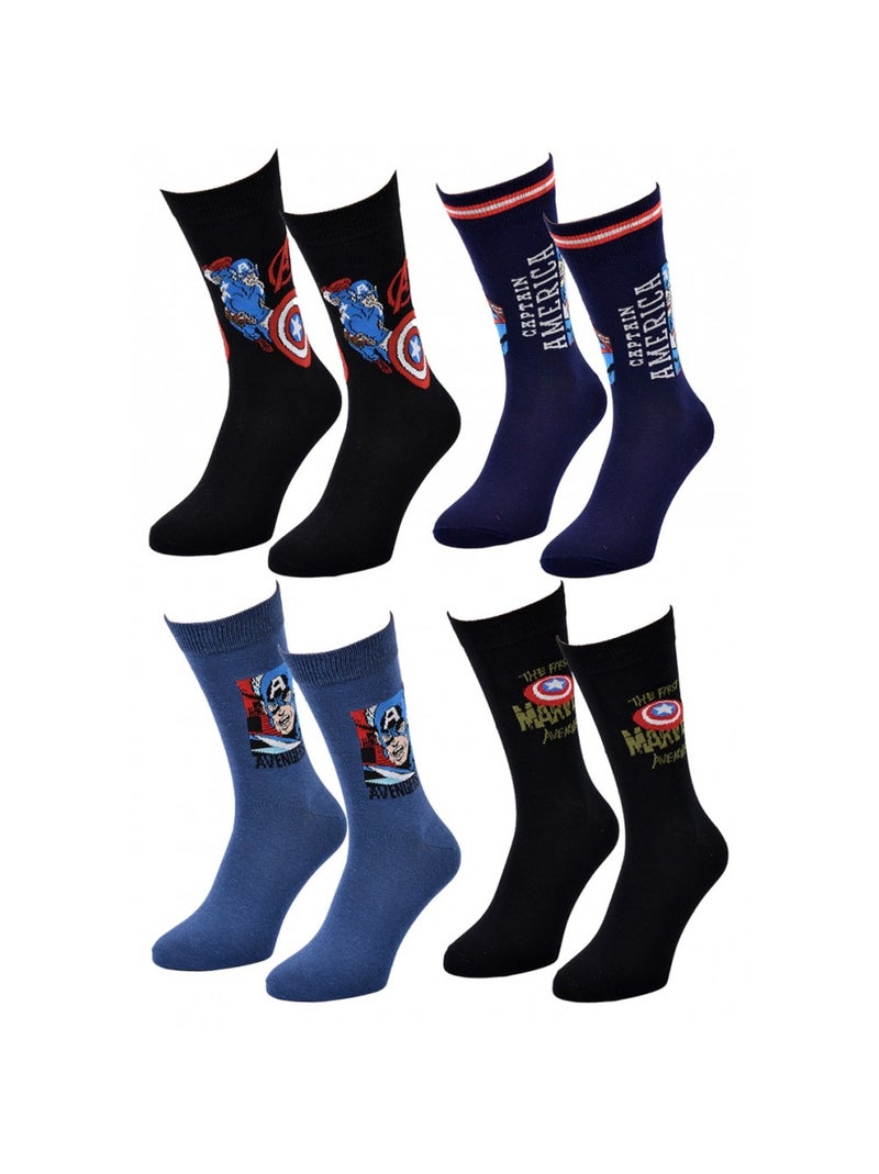 Calcetines Pack Regalos Hombre LICENCIA - Pack de 4 Azul Multicolor Negro - Kiabi
