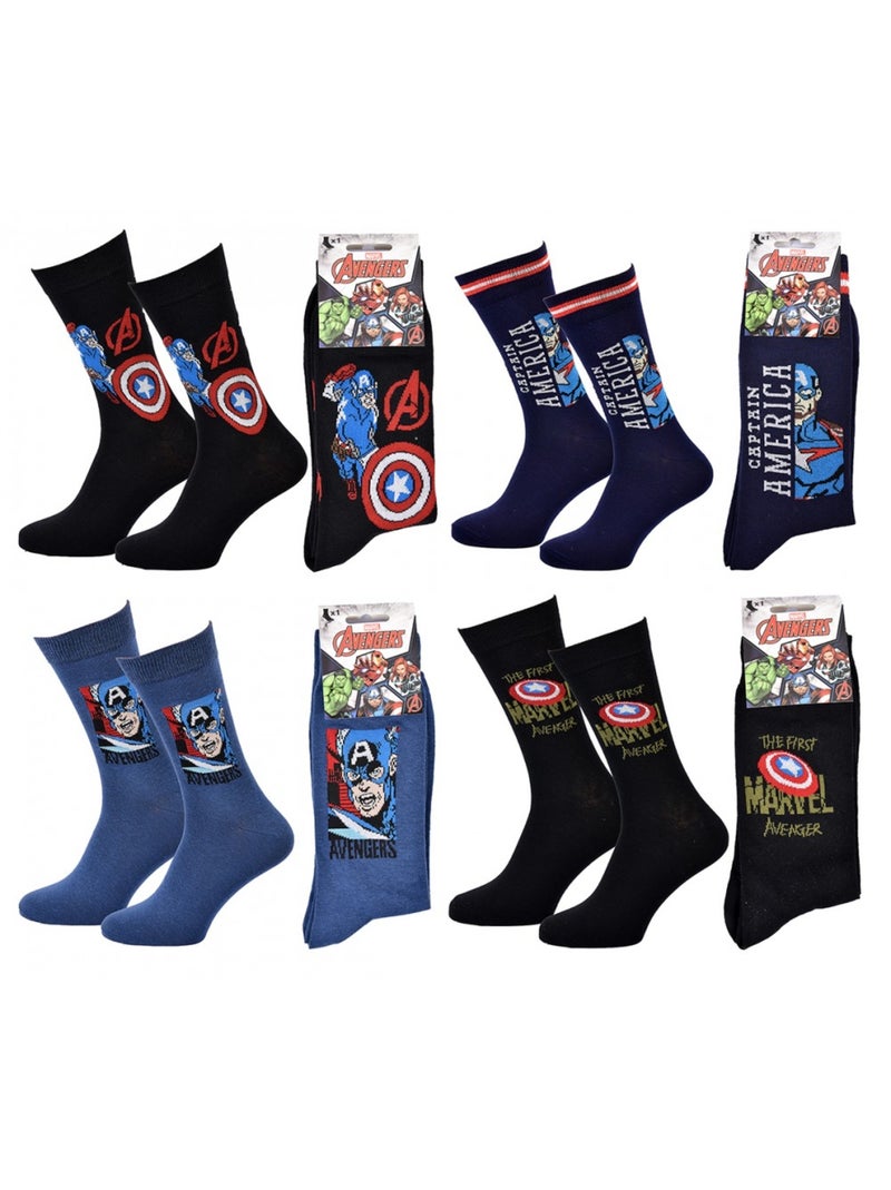 Calcetines Pack Regalos Hombre LICENCIA - Pack de 4 Azul Multicolor Negro - Kiabi
