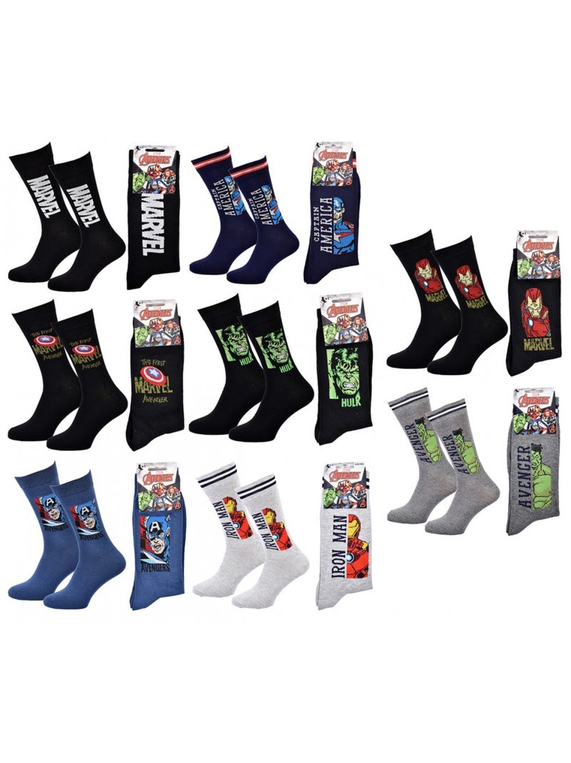 Calcetines Pack Regalos Hombre LICENCIA - Pack de 8 Negro Multicolor Azul - Kiabi