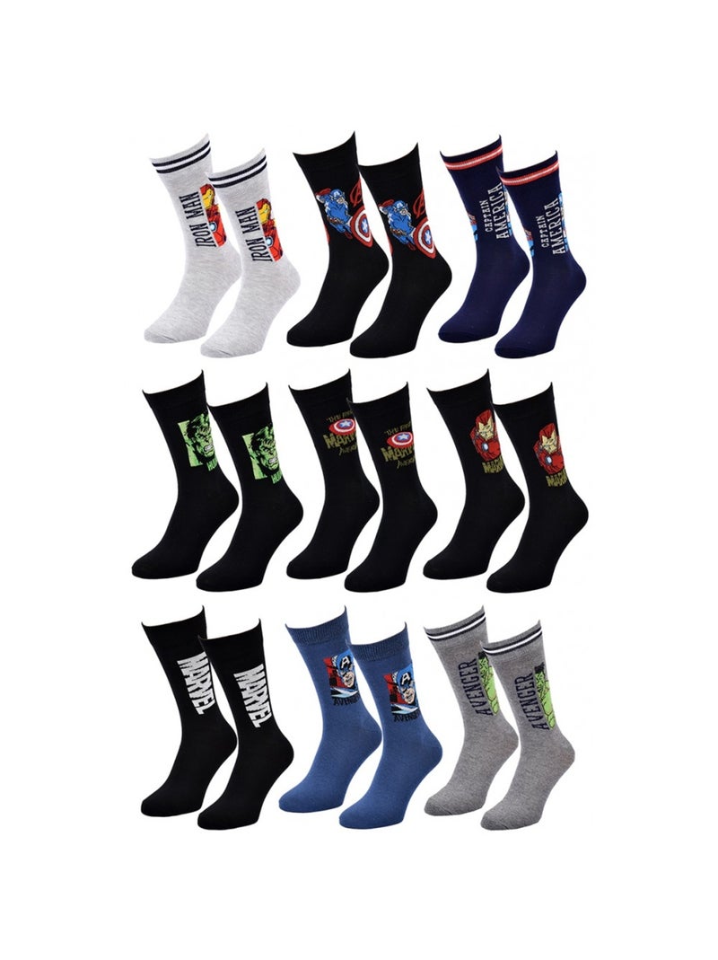 Calcetines Pack Regalos Hombre LICENCIA - Pack de 9 Gris amarillo negro - Kiabi