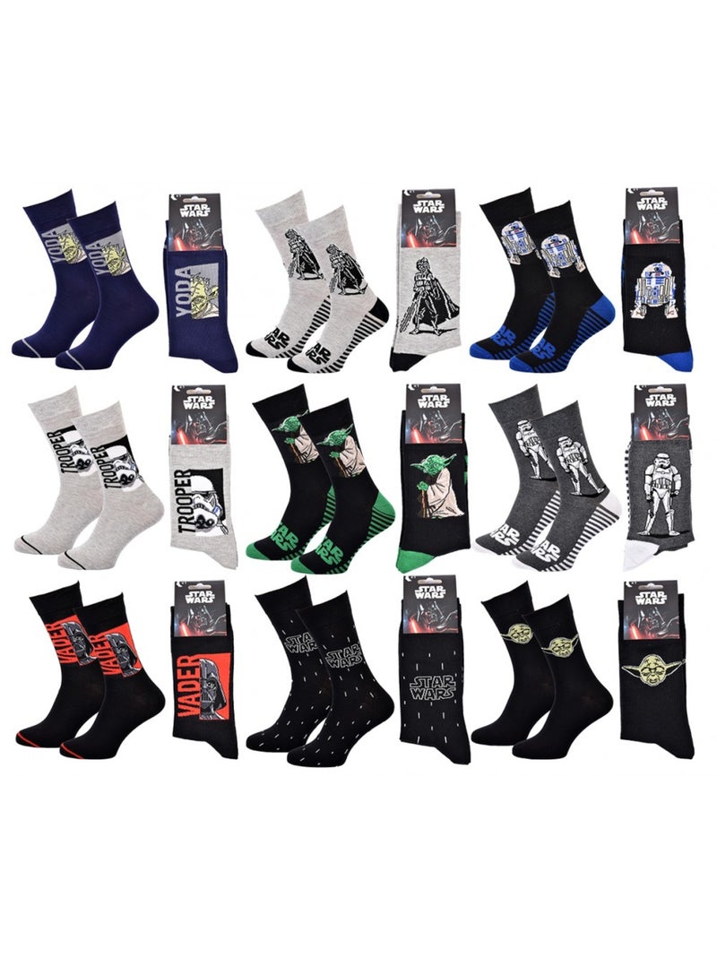 Calcetines Pack Regalos Hombre LICENCIA - Pack de 9 Negro Multicolor Azul - Kiabi