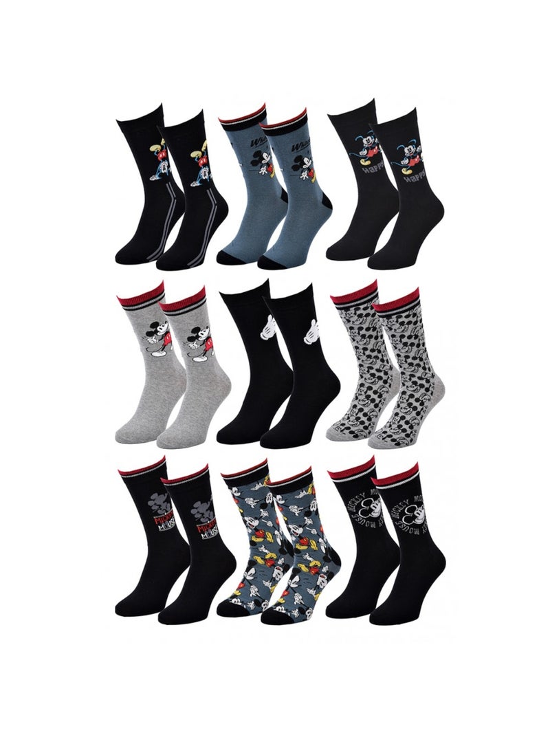 Calcetines Pack Regalos Hombre LICENCIA - Pack de 9 Negro Multicolor Gris - Kiabi