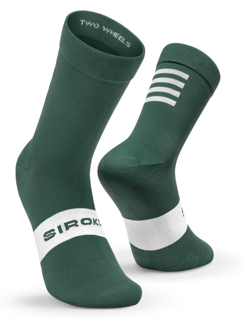 Calcetines para ciclismo ciclismo hombre y mujer s1  alpe d'huez Verde oscuro - Kiabi