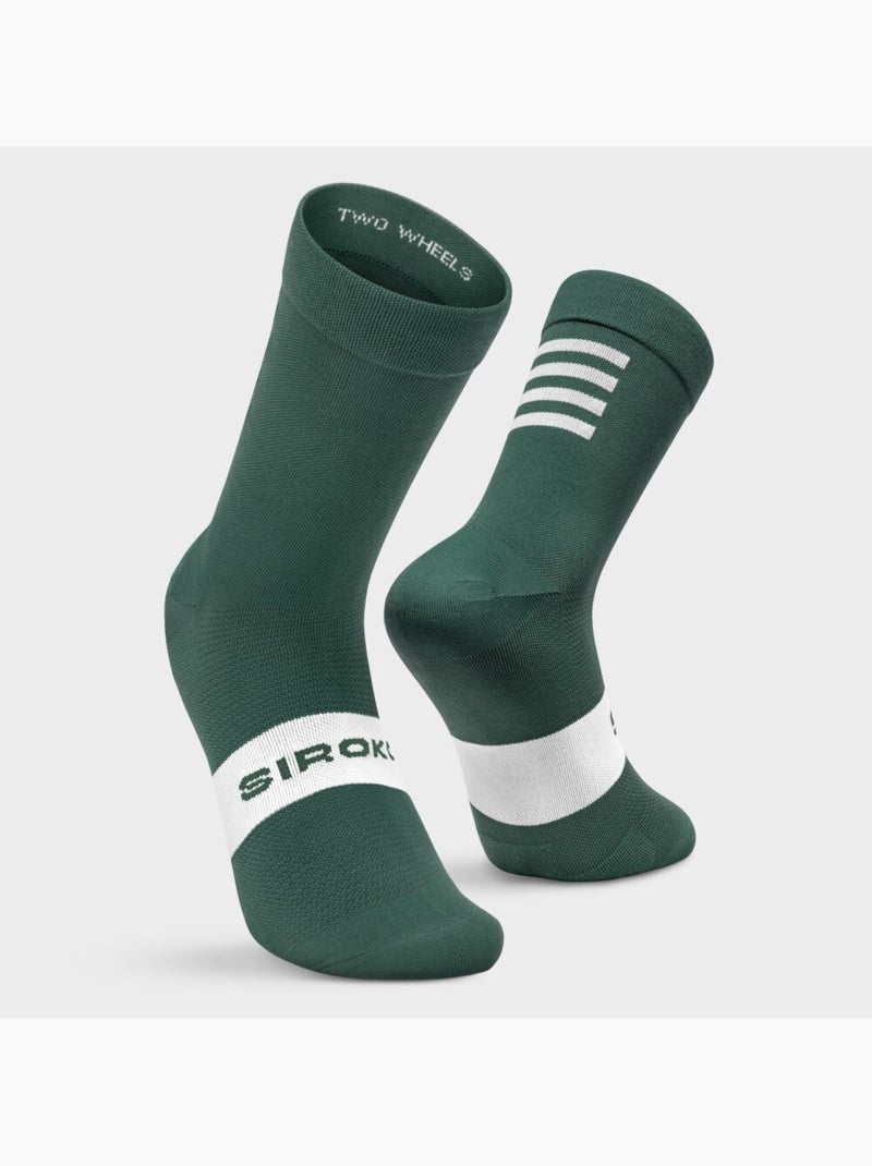 Calcetines para ciclismo ciclismo hombre y mujer s1  alpe d'huez Verde oscuro - Kiabi