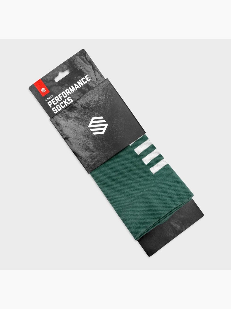 Calcetines para ciclismo ciclismo hombre y mujer s1  alpe d'huez Verde oscuro - Kiabi