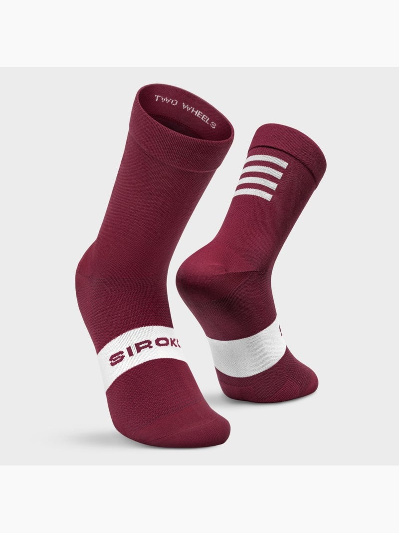Calcetines para ciclismo ciclismo hombre y mujer s1 maroon volata Rojo ladrillo - Kiabi