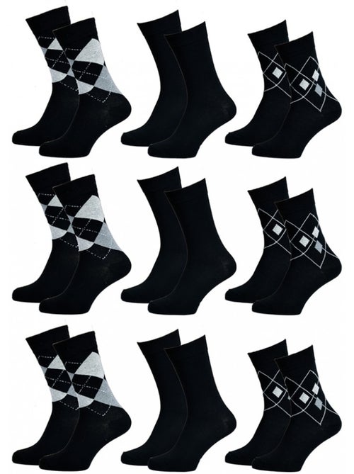 Calcetines para Hombre en Algodón Mayoritario Confort y Fantasía - Pack de 9 - Kiabi