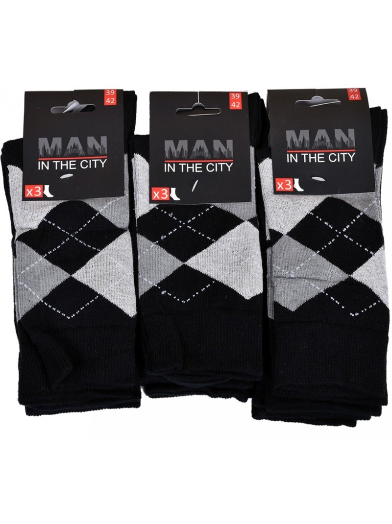 Calcetines para Hombre en Algodón Mayoritario Confort y Fantasía - Pack de 9 Multicolor - Kiabi
