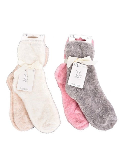 Calcetines para Mujer Casa Socks Tacto Suave - Pack de 4 - Kiabi Calcetines para Mujer Casa Socks Tacto Suave - Pack de 4 - Kiabi