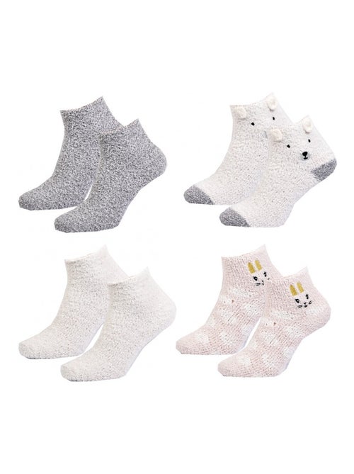 Calcetines para Mujer Casa Socks Tacto Suave - Pack de 4 - Kiabi Calcetines para Mujer Casa Socks Tacto Suave - Pack de 4 - Kiabi