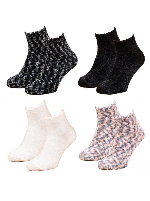Calcetines para Mujer Casa Socks Tacto Suave - Pack de 4 - Kiabi Calcetines para Mujer Casa Socks Tacto Suave - Pack de 4 - Kiabi