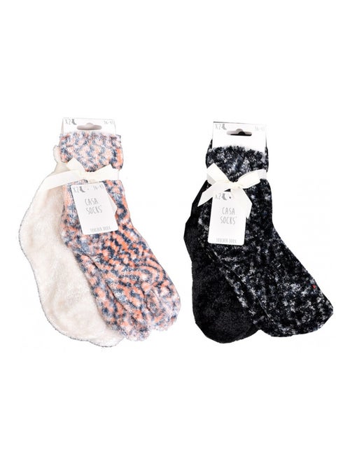 Calcetines para Mujer Casa Socks Tacto Suave - Pack de 4 - Kiabi Calcetines para Mujer Casa Socks Tacto Suave - Pack de 4 - Kiabi