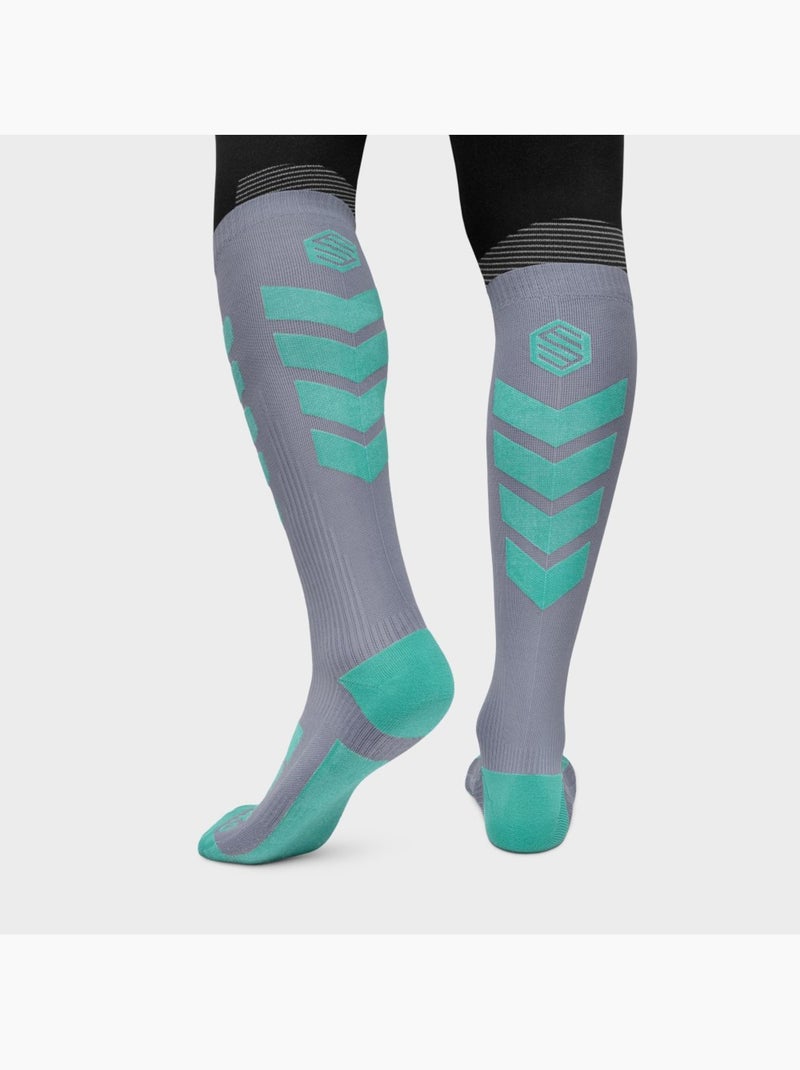 Calcetines para snowboard esquí y nieve hombre y mujer aoraki crevasse Blanco Gris - Kiabi
