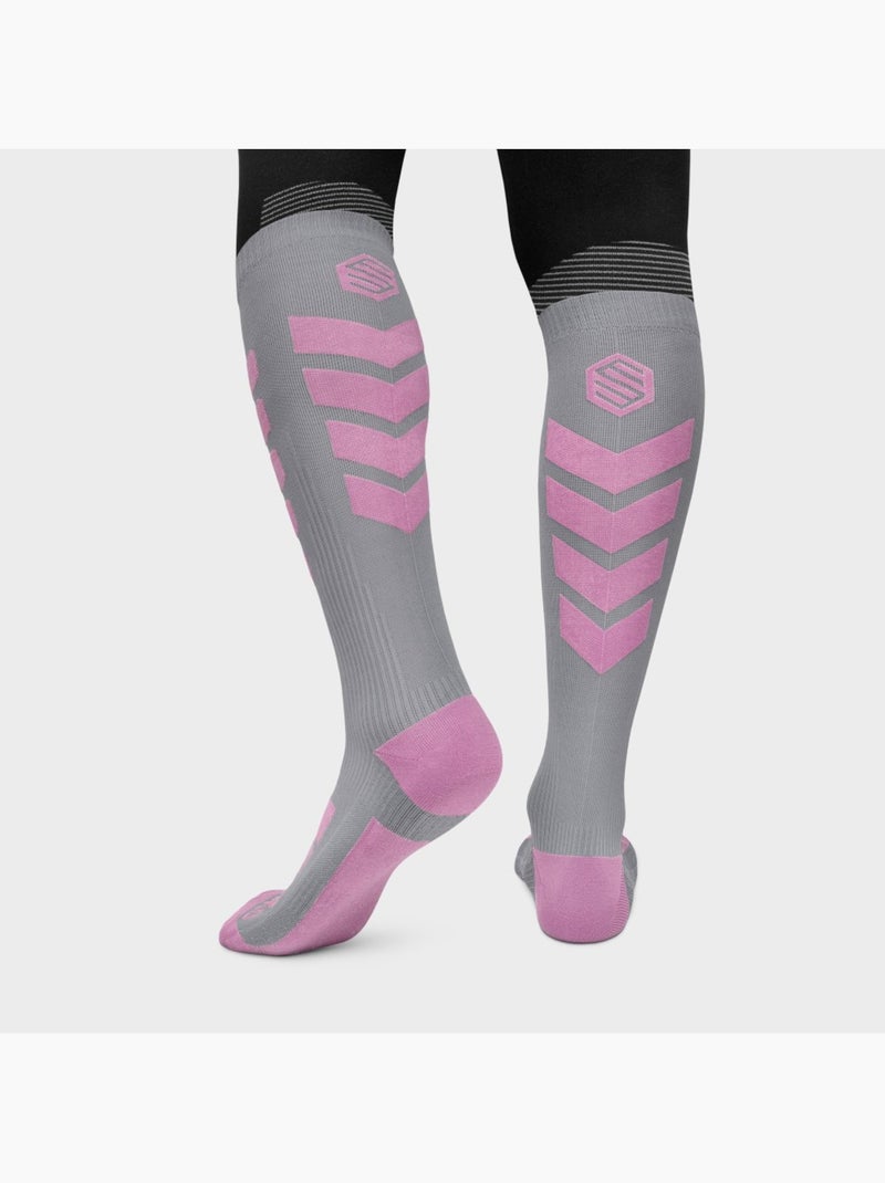 Calcetines para snowboard esquí y nieve hombre y mujer aoraki powder Blanco Gris - Kiabi