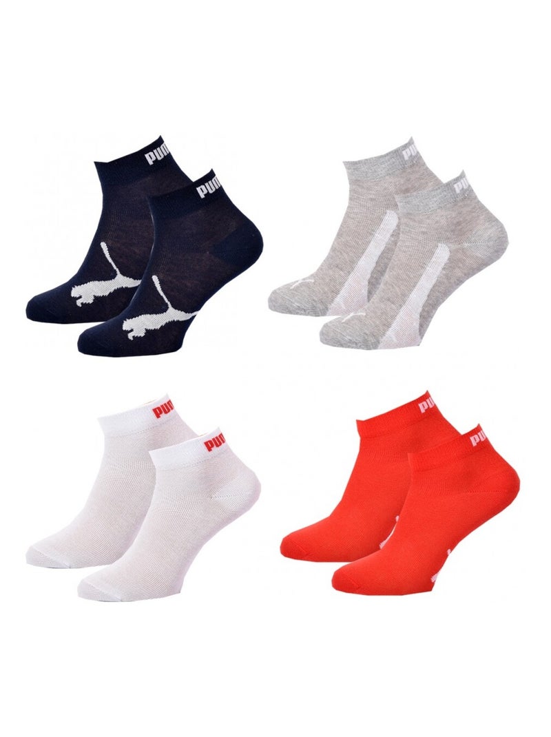 Calcetines PUMA Junior Quarter Pack de 8 Azul Rojo Blanco - Kiabi