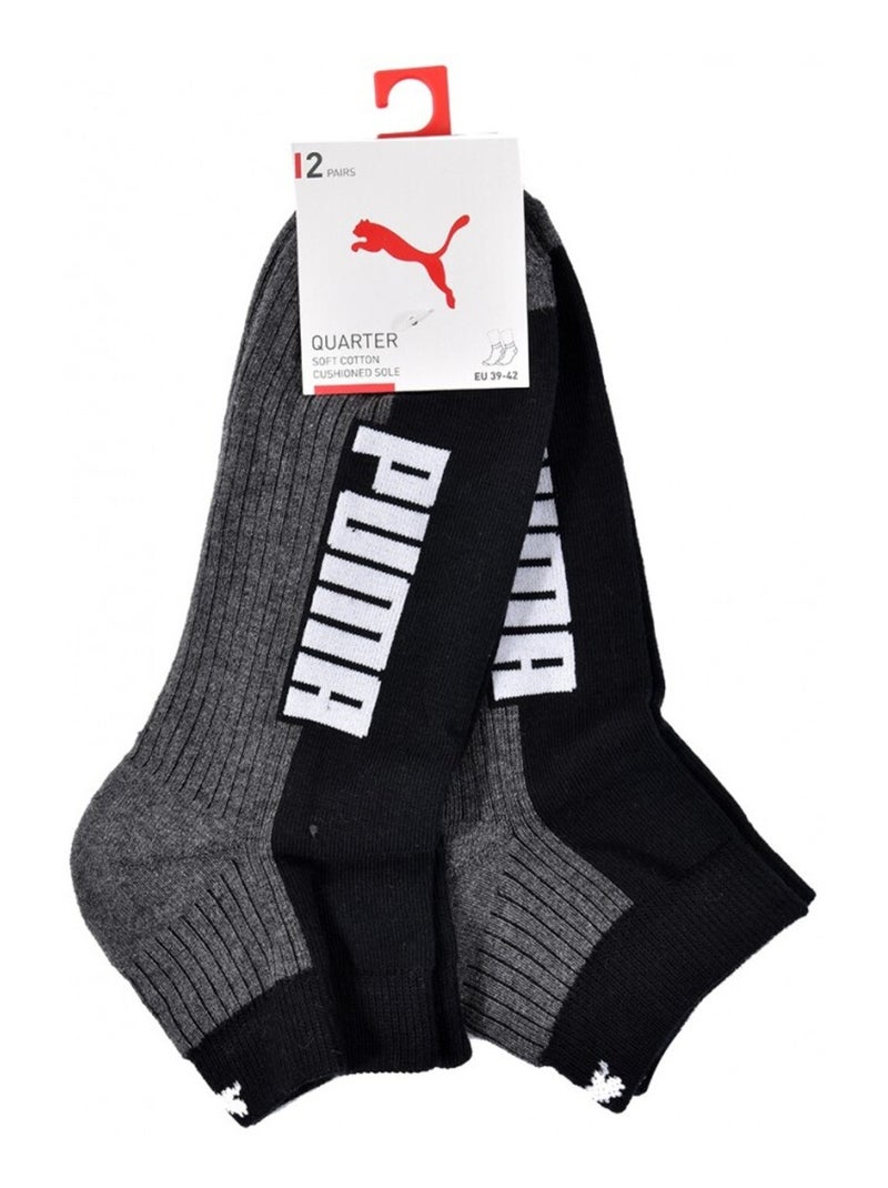 Calcetines PUMA QUARTER - Pack de 6 Negro Rosa Blanco - Kiabi