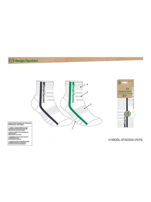 Calcetines QUARTER SERGIO TACCHINI Pack de 4 Pares - Kiabi Calcetines QUARTER SERGIO TACCHINI Pack de 4 Pares - Kiabi