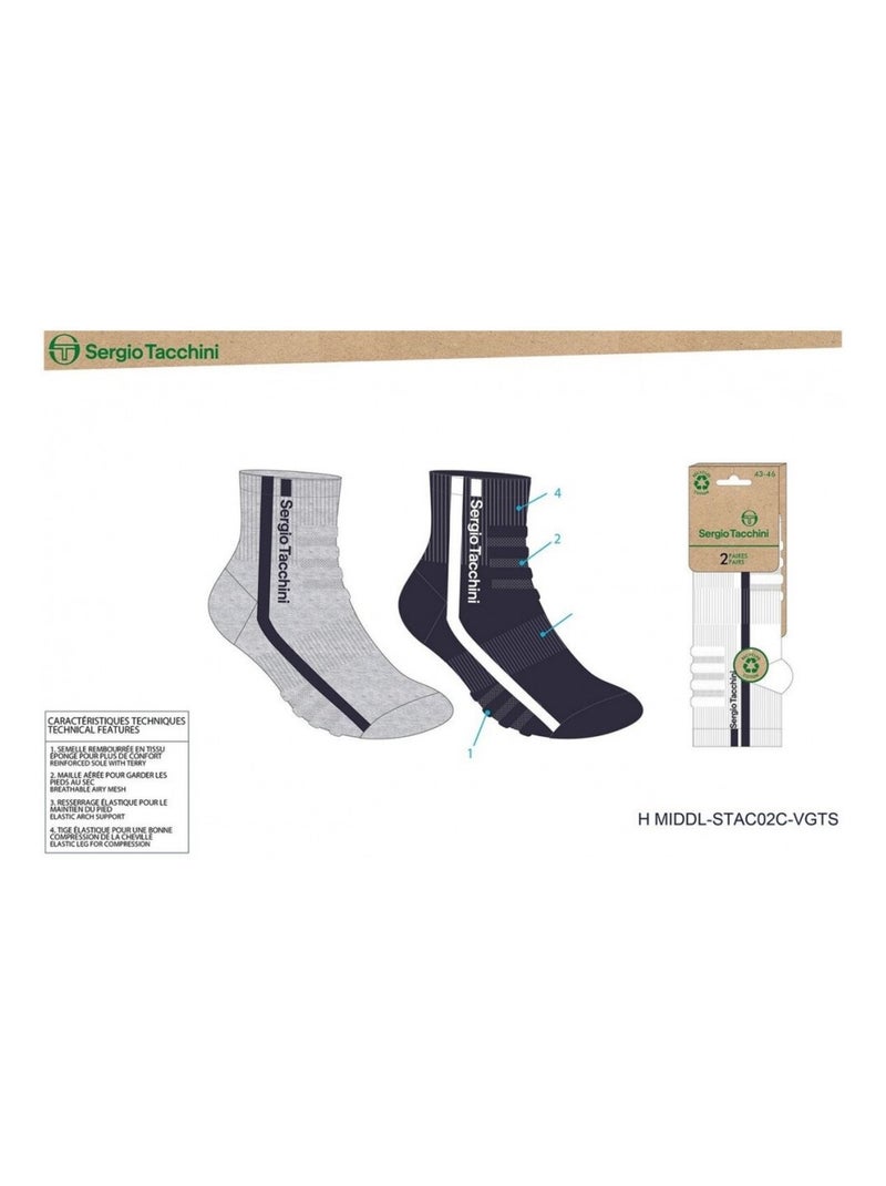Calcetines QUARTER SERGIO TACCHINI Pack de 4 Pares Multicolor - Kiabi