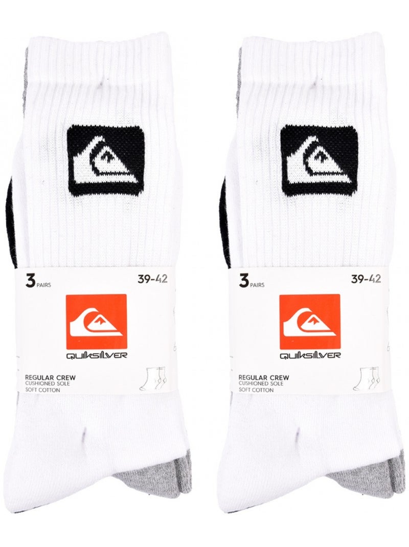 Calcetines QUIKSILVER CUSHIONED CREW - Pack de 6 Blanco Negro Gris - Kiabi